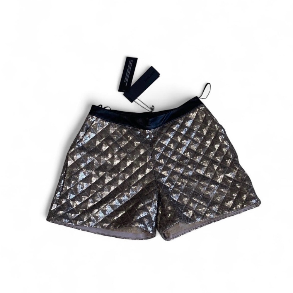 Karl Lagerfeld Black and Silver High Waist Shorts